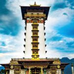 Sangye Migyur Ling Lhakhang, a Replica of Milarepa Tower in Phuentsholing